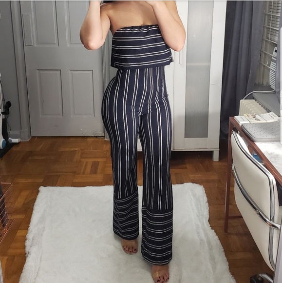 "Nautical" Navy Blue & White Jumpsuit NWOT - Picture 4 of 5